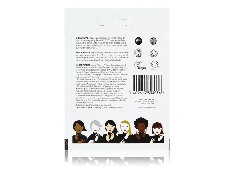 Nourish London Probiotic Multi-Mineral Repair Mask-Single Use - Βιολογική Μάσκα Προσώπου Με Προβιοτικά & Μέταλλα, Travel Size