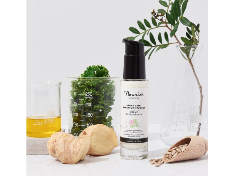 Nourish London Argan Skin Renew Moisturiser - Βιολογική Ενυδατική Κρέμα Προσώπου Με Έλαιο Argan