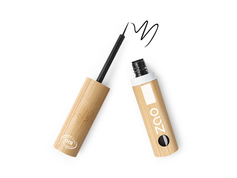 Zao Eye Liner Brush Tip – Βιολογικό eyeliner με λεπτό απλικατέρ, μακράς διάρκειας