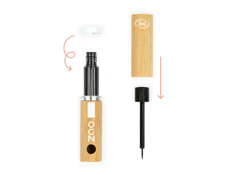 Zao Eye Liner Brush Tip – Βιολογικό eyeliner με λεπτό απλικατέρ, μακράς διάρκειας