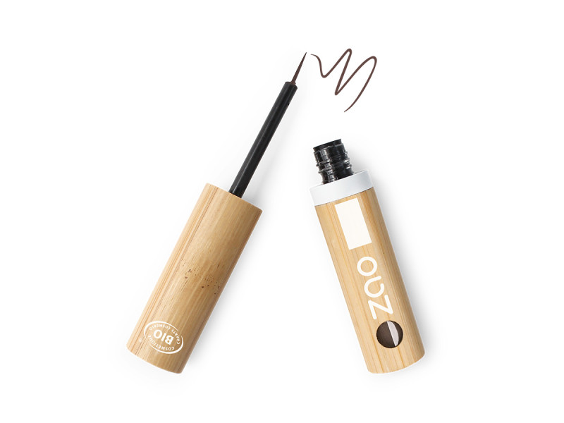 Zao Eye Liner Brush Tip – Βιολογικό eyeliner με λεπτό απλικατέρ, μακράς διάρκειας