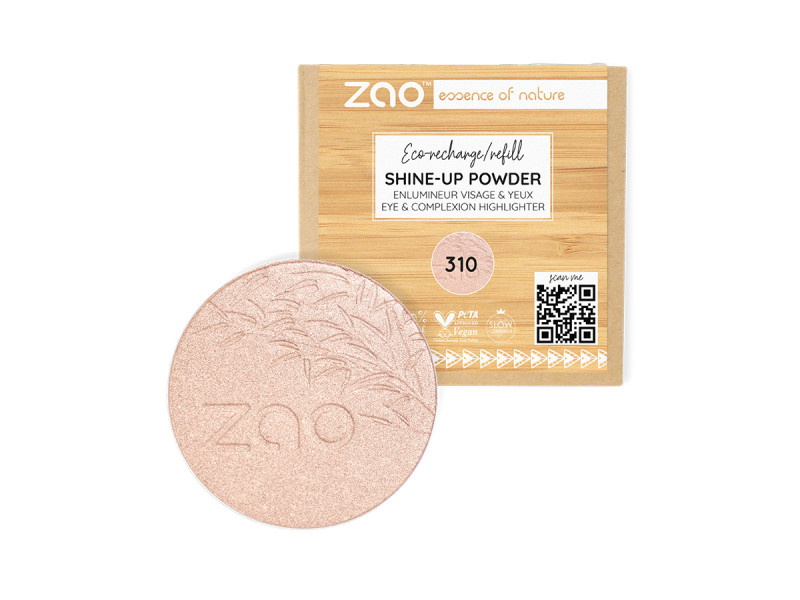 Zao Organic Shine Up Powder Refill  - Βιολογική πούδρα λάμψης & highlighter (Ανταλλακτικό)