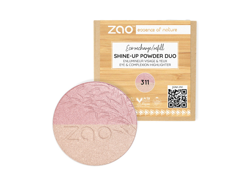 Zao Organic Shine Up Powder Refill  - Βιολογική πούδρα λάμψης & highlighter (Ανταλλακτικό)