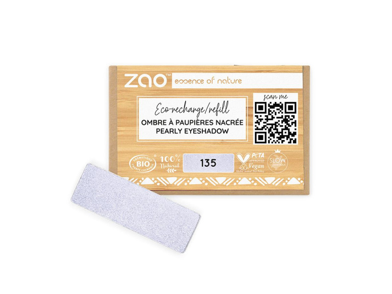 Zao Organic Eyeshadow Rectangle Pearly Refill - Βιολογική Pearly Σκιά Ματιών (Ανταλλακτικό)