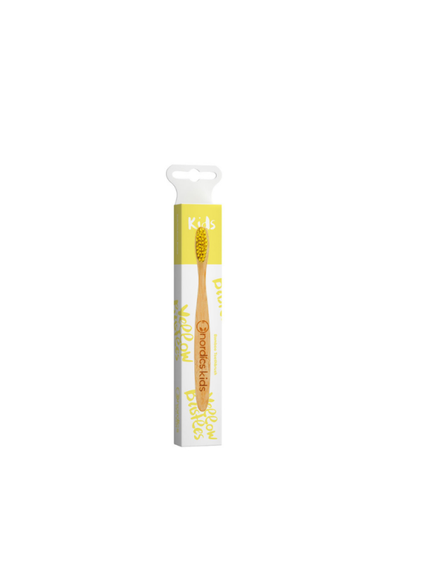 Nordics Bamboo Kids Toothbrush with Yellow Bristles