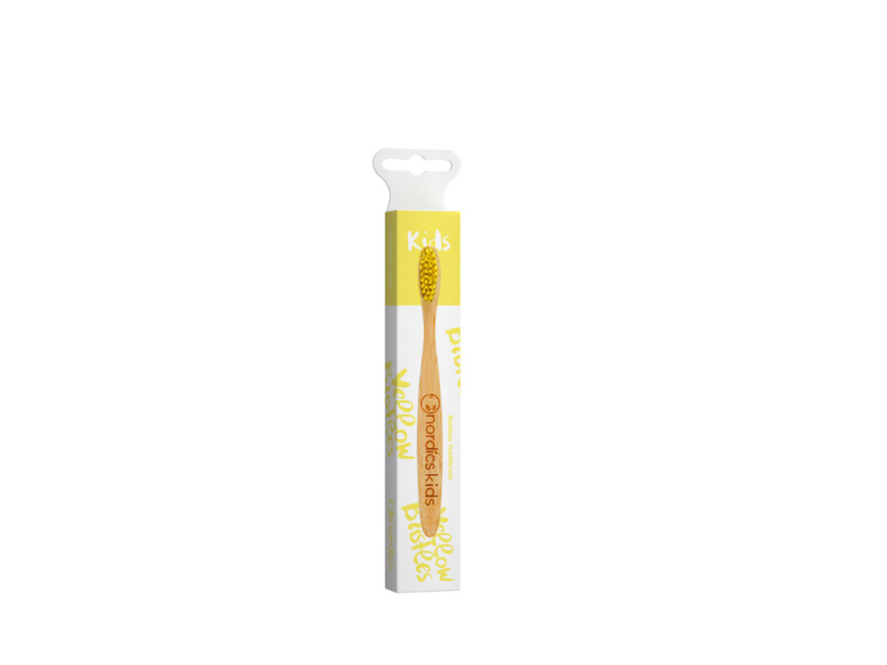 Nordics Bamboo Kids Toothbrush with Yellow Bristles