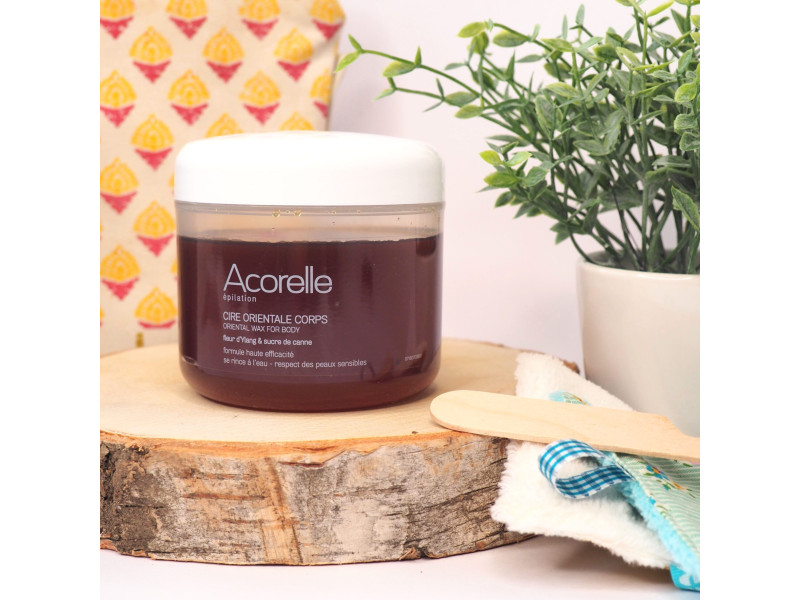 Acorelle Oriental Wax with Certified Organic Strip -  Βιολογικό Κερί Αποτρίχωσης με ταινίες,  300gr