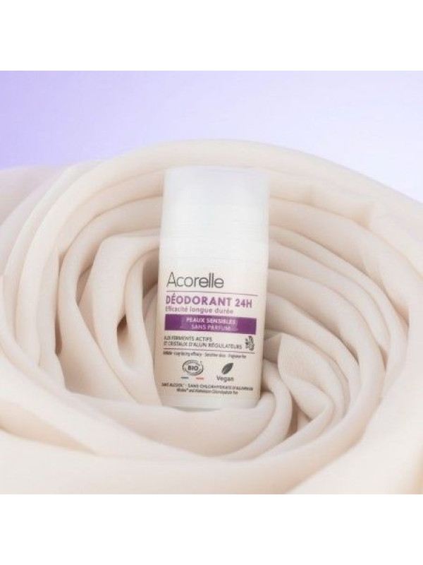 Acorelle Certified Organic Deodorant Roll-on Sensitive Skin - Βιολογικό Αποσμητικό Roll-on Μακράς Διάρκειας, για ευαίσθητο δέρμα, 50ml