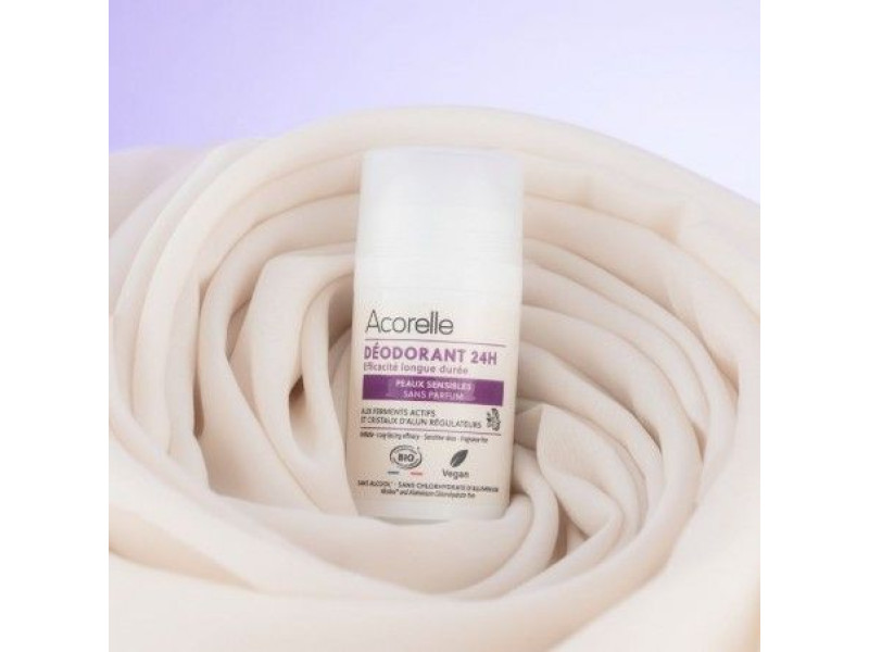 Acorelle Certified Organic Deodorant Roll-on Sensitive Skin - Βιολογικό Αποσμητικό Roll-on Μακράς Διάρκειας, για ευαίσθητο δέρμα, 50ml