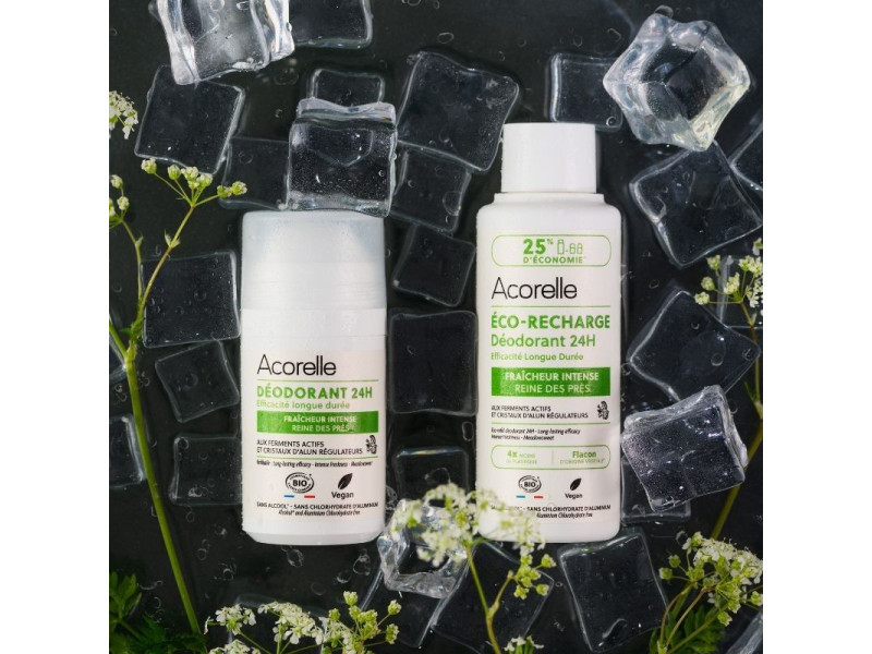 Acorelle Certified Organic Deodorant Long Lasting Eco Refill -  Βιολογικό Αποσμητικό Roll-on Μακράς Διάρκειας, Aνταλλακτικό 100ml