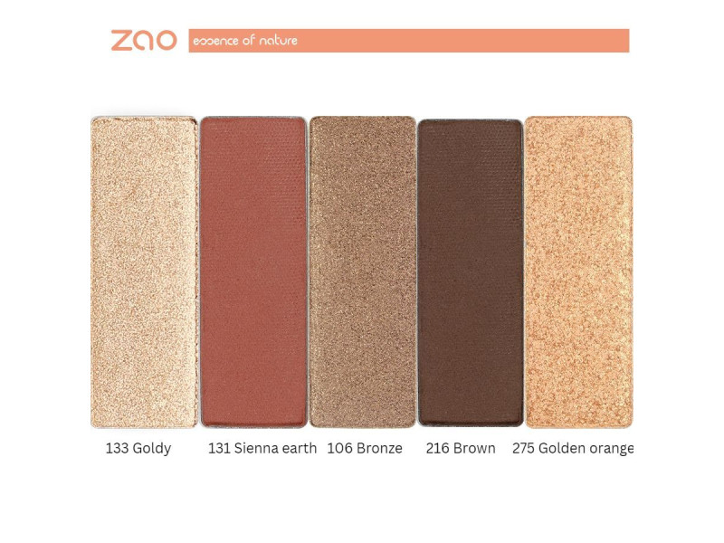 Zao Organic Palette Spicy Chic – Παλέτα Βιολογικών Σκιών με 5 Αποχρώσεις