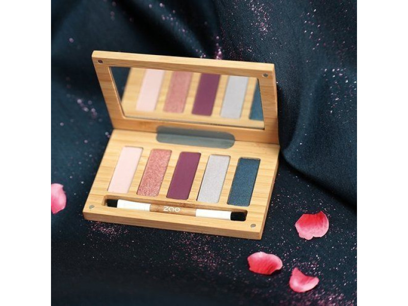 Zao Organic Bamboo Palette Night & Roses Palette - Παλέτα Βιολογικών Σκιών με 5 Αποχρώσεις