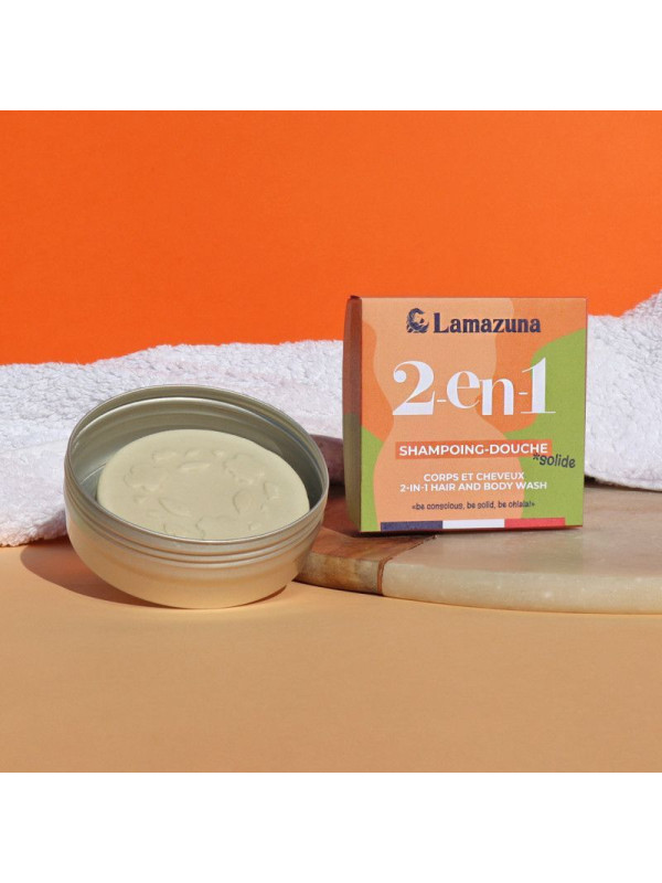 Lamazuna Solid Soap 2 in1 Hair and Body Wash - Φυσικό Στερεό Αφρόλουτρο & Σαμπουάν Για Όλους Τους Τύπους Μαλλιών