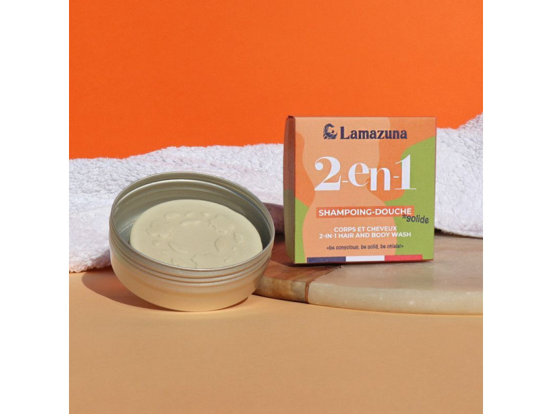 Lamazuna Solid Soap 2 in1 Hair and Body Wash - Φυσικό Στερεό Αφρόλουτρο & Σαμπουάν Για Όλους Τους Τύπους Μαλλιών