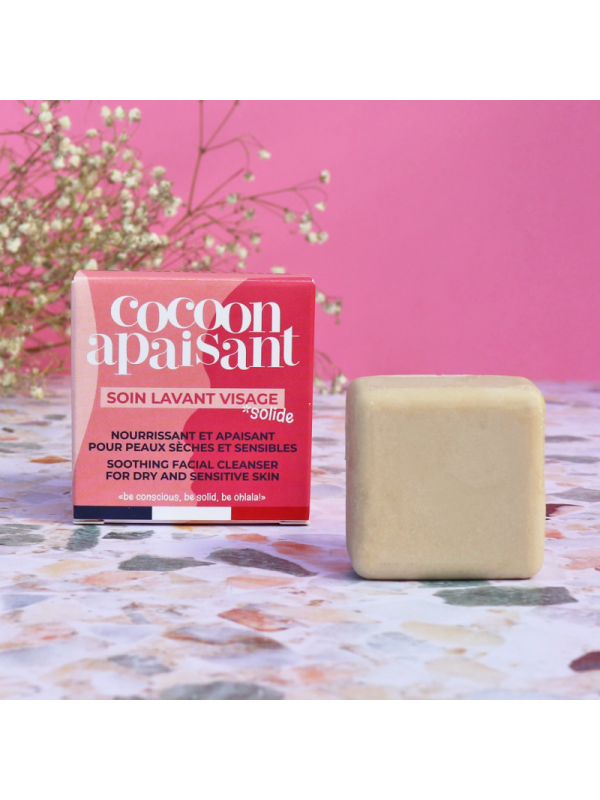 Lamazuna Solid Facial Cleanser Cocoon For Dry & Sensitive Skin – Φυσικό Στερεό Καθαριστικό Προσώπου Για Ξηρή & Ευαίσθητη Επιδερμίδα