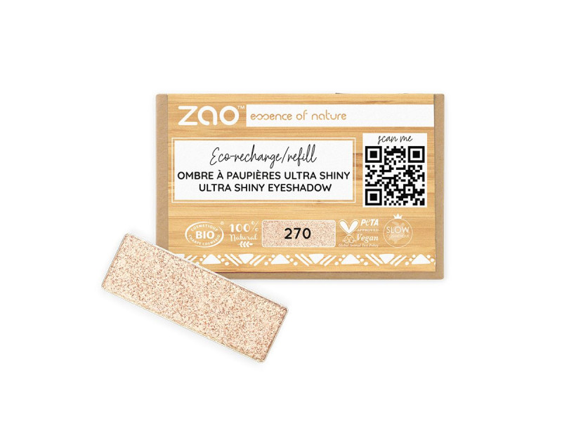 Zao Organic Eyeshadow Rectangle Ultra Shiny Refill - Βιολογική Ultra Shiny Σκιά Ματιών (Ανταλλακτικό)