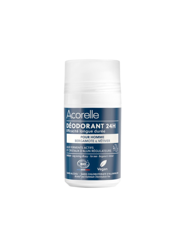 Acorelle Certified Organic Deodorant Roll-on For Men - Βιολογικό Αποσμητικό Μακράς Διάρκειας για άνδρες, 50ml