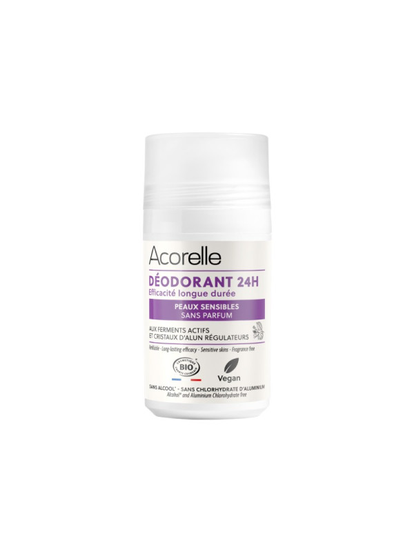 Acorelle Certified Organic Deodorant Roll-on Sensitive Skin - Βιολογικό Αποσμητικό Roll-on Μακράς Διάρκειας, για ευαίσθητο δέρμα, 50ml
