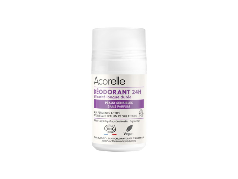 Acorelle Certified Organic Deodorant Roll-on Sensitive Skin - Βιολογικό Αποσμητικό Roll-on Μακράς Διάρκειας, για ευαίσθητο δέρμα, 50ml