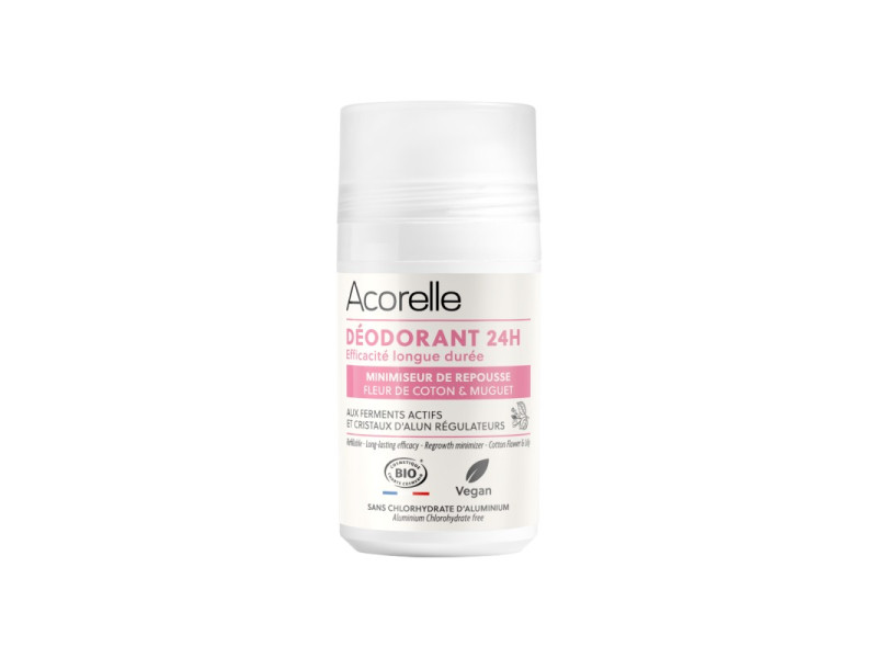 Acorelle Certified Organic Deodorant Care Roll-on Regrowth Minimizer - Βιολογικό Αποσμητικό κατά της επανεμφάνισης της τριχοφυΐας, 50ml