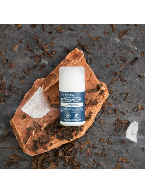 Acorelle Certified Organic Deodorant Roll-on For Men Eco Refill - Βιολογικό Αποσμητικό Μακράς Διάρκειας για άνδρες, Ανταλλακτικό 100ml