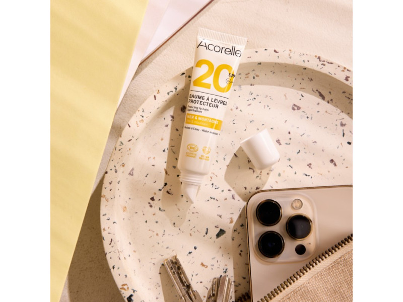 Acorelle Certified Organic Protective Lip Balm - Βιολογικό Αντηλιακό Balm Χειλιών SPF20,  10ml