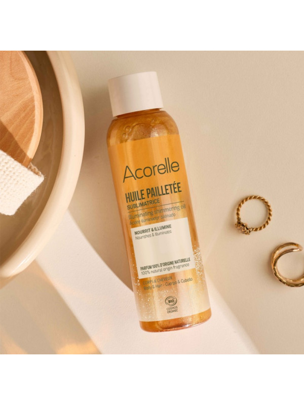 Acorelle Certified Organic Sublime Shimmering Oil - Βιολογικό Λάδι Λάμψης Για Σώμα & Μαλλιά, 100ml