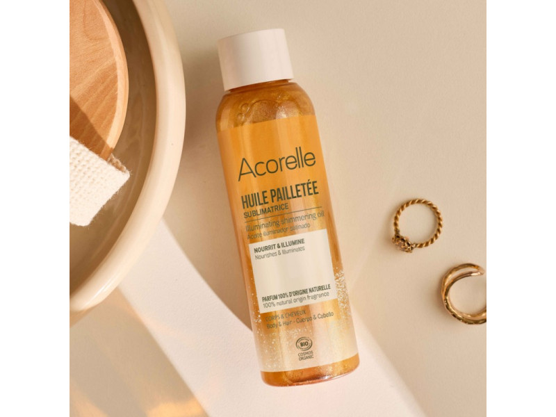 Acorelle Certified Organic Sublime Shimmering Oil - Βιολογικό Λάδι Λάμψης Για Σώμα & Μαλλιά, 100ml