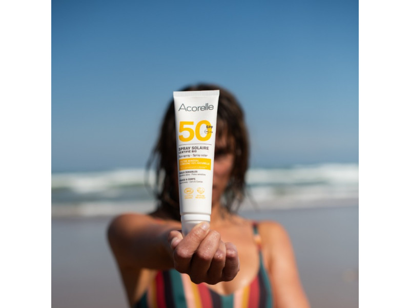 Acorelle Certified Organic Sun Spray SPF50 - Βιολογικό Αντηλιακό Σπρέι SPF 50 για Πρόσωπο & Σώμα, 100ml