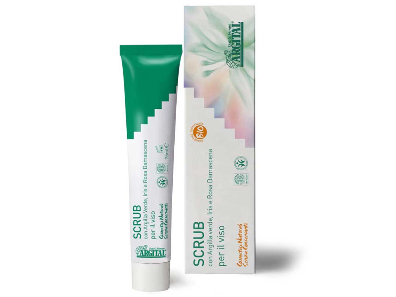 ARGITAL Face Scrub – Φυσικό Απολεπιστικό Προσώπου με Πράσινο Άργιλο & Τριαντάφυλλο, 75 ml