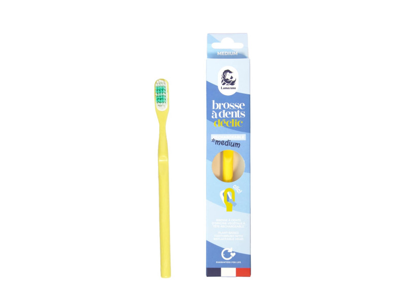 Lamazuna Déclic Medium Toothbrush - Oικολογική Οδοντόβουρτσα Με Ανταλλακτική Κεφαλή, Medium