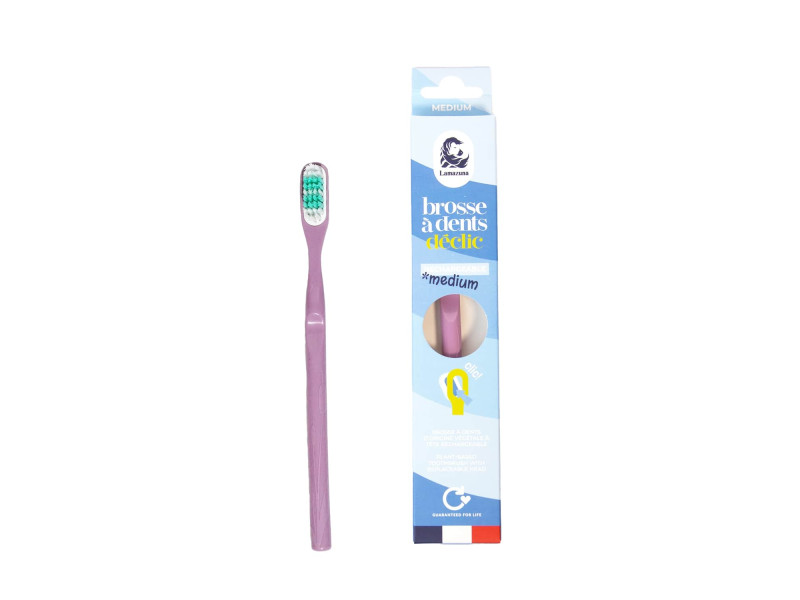 Lamazuna Déclic Medium Toothbrush - Oικολογική Οδοντόβουρτσα Με Ανταλλακτική Κεφαλή, Medium