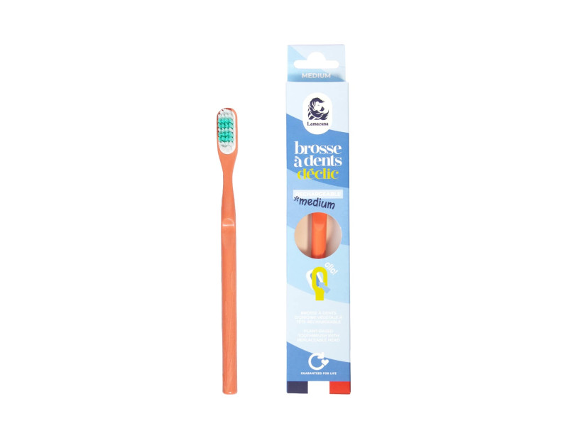 Lamazuna Déclic Medium Toothbrush - Oικολογική Οδοντόβουρτσα Με Ανταλλακτική Κεφαλή, Medium