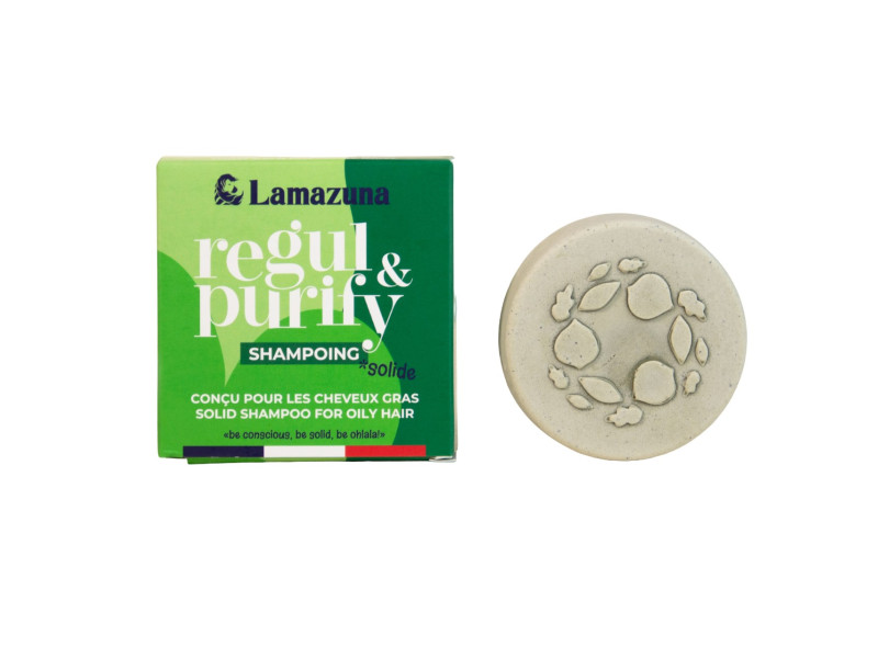 Lamazuna Solid Shampoo For Oily Hair Regul & Purify - Φυσικό Στερεό Σαμπουάν για Λιπαρά Μαλλιά με Πράσινη Άργιλο & Σπιρουλίνα