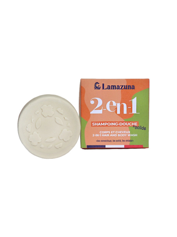 Lamazuna Solid Soap 2 in1 Hair and Body Wash - Φυσικό Στερεό Αφρόλουτρο & Σαμπουάν Για Όλους Τους Τύπους Μαλλιών