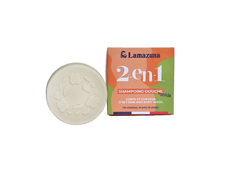 Lamazuna Solid Soap 2 in1 Hair and Body Wash - Φυσικό Στερεό Αφρόλουτρο & Σαμπουάν Για Όλους Τους Τύπους Μαλλιών
