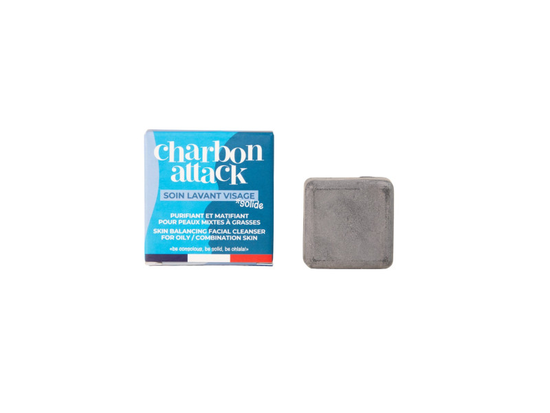 Lamazuna Solid Facial Cleanser Carbon Attack – Φυσικό Στερεό Καθαριστικό Προσώπου Με Ενεργό Άνθρακα Για Λιπαρή Επιδερμίδα