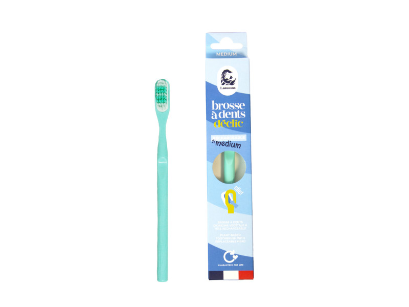 Lamazuna Déclic Medium Toothbrush - Oικολογική Οδοντόβουρτσα Με Ανταλλακτική Κεφαλή, Medium