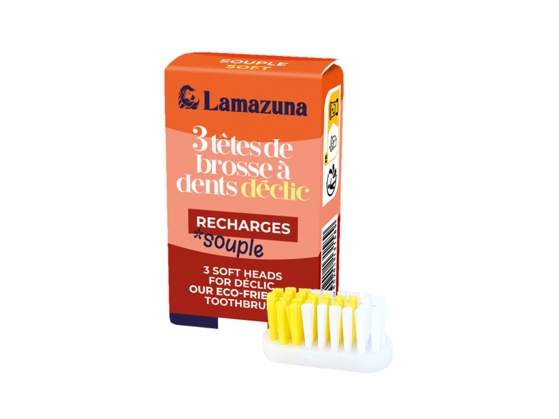 Lamazuna Toothbrush Replacement Heads Soft  – Ανταλλακτικές Κεφαλές Οδοντόβουρτσας Soft, 3 τεμ.