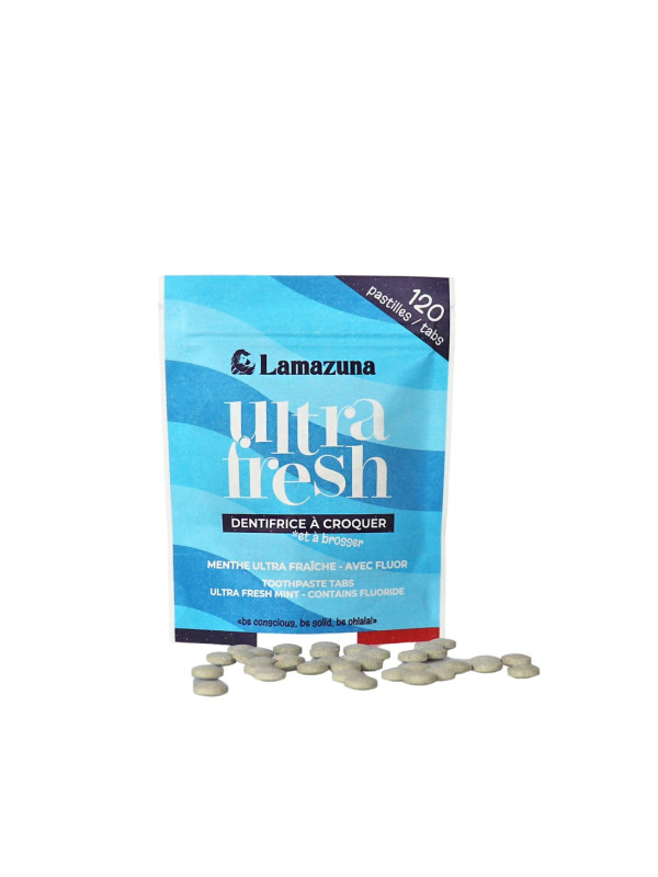 Lamazuna Toothpaste Tabs Ultra Fresh Mint – Βιολογικές Ταμπλέτες Οδοντόκρεμας με Δροσερή Μέντα