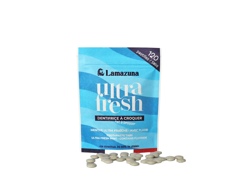 Lamazuna Toothpaste Tabs Ultra Fresh Mint – Βιολογικές Ταμπλέτες Οδοντόκρεμας με Δροσερή Μέντα