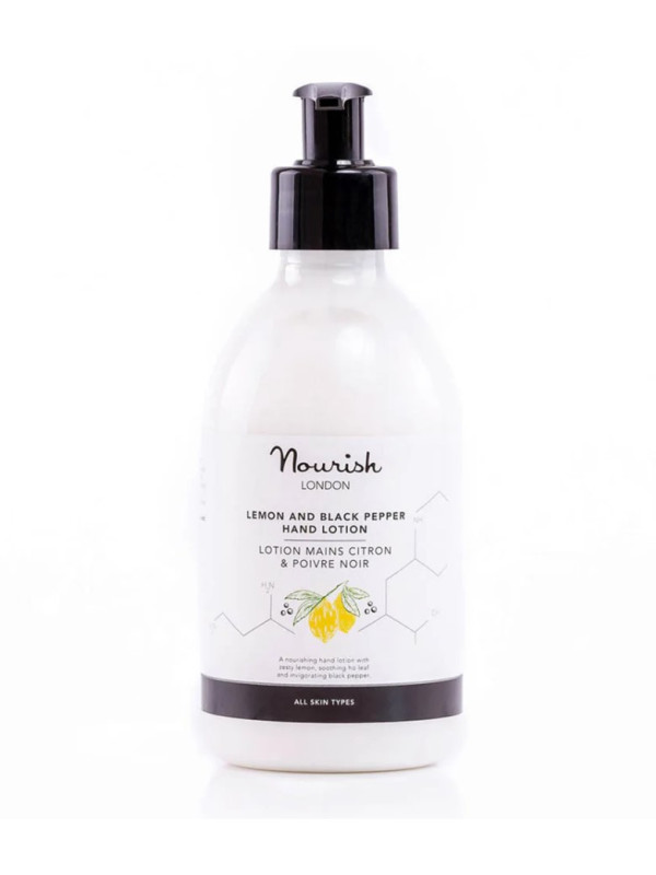 Nourish London Lemon & Black Pepper Hand Lotion – Φυσική Λοσιόν Χεριών Με Λεμόνι & Μαύρο Πιπέρι