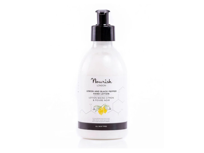 Nourish London Lemon & Black Pepper Hand Lotion – Φυσική Λοσιόν Χεριών Με Λεμόνι & Μαύρο Πιπέρι
