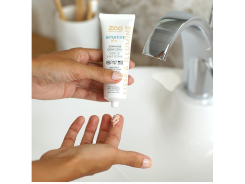 Zao Organic Skin Intuitive Gentle Scrub 2 in 1 – Βιολογικό Απαλό απολεπιστικό προσώπου 2 σε 1, για όλους τους τύπους δέρματος