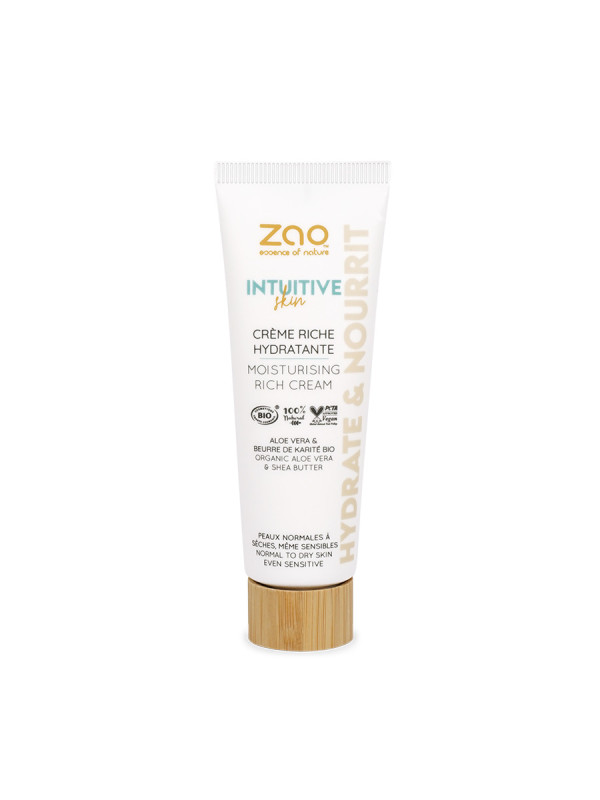 Zao Organic Skin Intuitive Moisturising Rich Cream – Βιολογική, Πλούσια ενυδατική κρέμα προσώπου για ξηρό & ευαίσθητο δέρμα