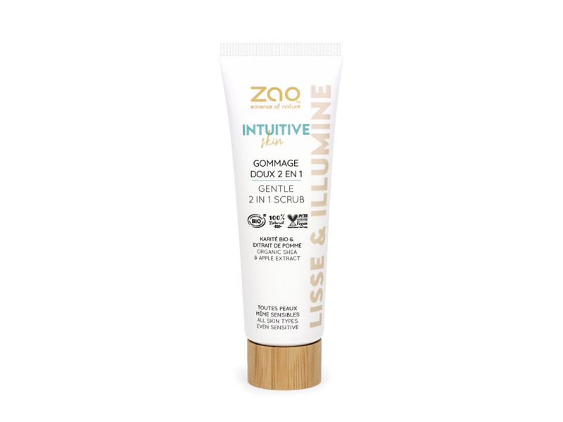 Zao Organic Skin Intuitive Gentle Scrub 2 in 1 – Βιολογικό Απαλό απολεπιστικό προσώπου 2 σε 1, για όλους τους τύπους δέρματος