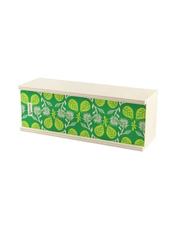 Lamazuna Εmpty Giftbox Green with Leaves - Ξύλινο Κουτί για Συσκευασία Δώρου