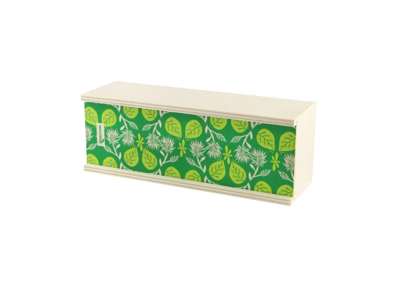Lamazuna Εmpty Giftbox Green with Leaves - Ξύλινο Κουτί για Συσκευασία Δώρου