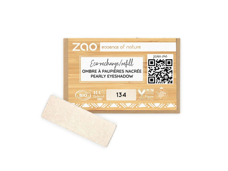 Zao Organic Eyeshadow Rectangle Pearly Refill - Βιολογική Pearly Σκιά Ματιών (Ανταλλακτικό)