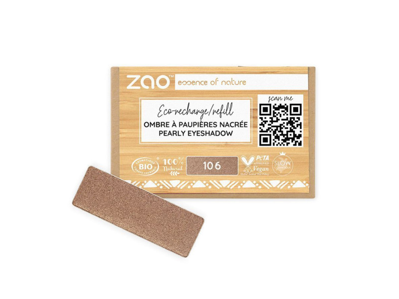 Zao Organic Eyeshadow Rectangle Pearly Refill - Βιολογική Pearly Σκιά Ματιών (Ανταλλακτικό)